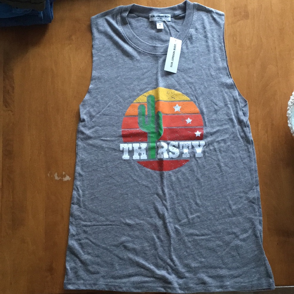 Grey cactus tank top (small)